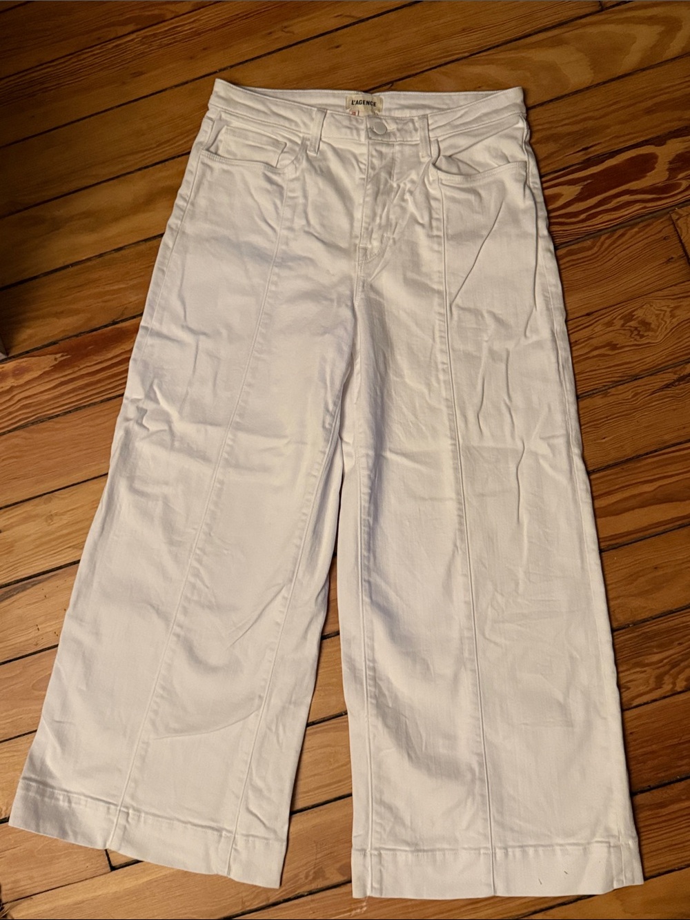 L'AGENCE White Wide-Leg High-Rise Jeans